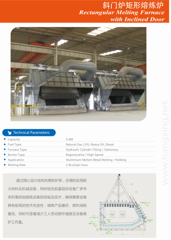 斜門爐矩形熔煉爐